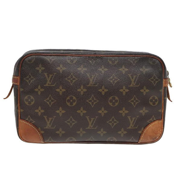 LOUIS VUITTON Monogram Compiegne 28 Clutch Bag M51845 LV Auth 90058