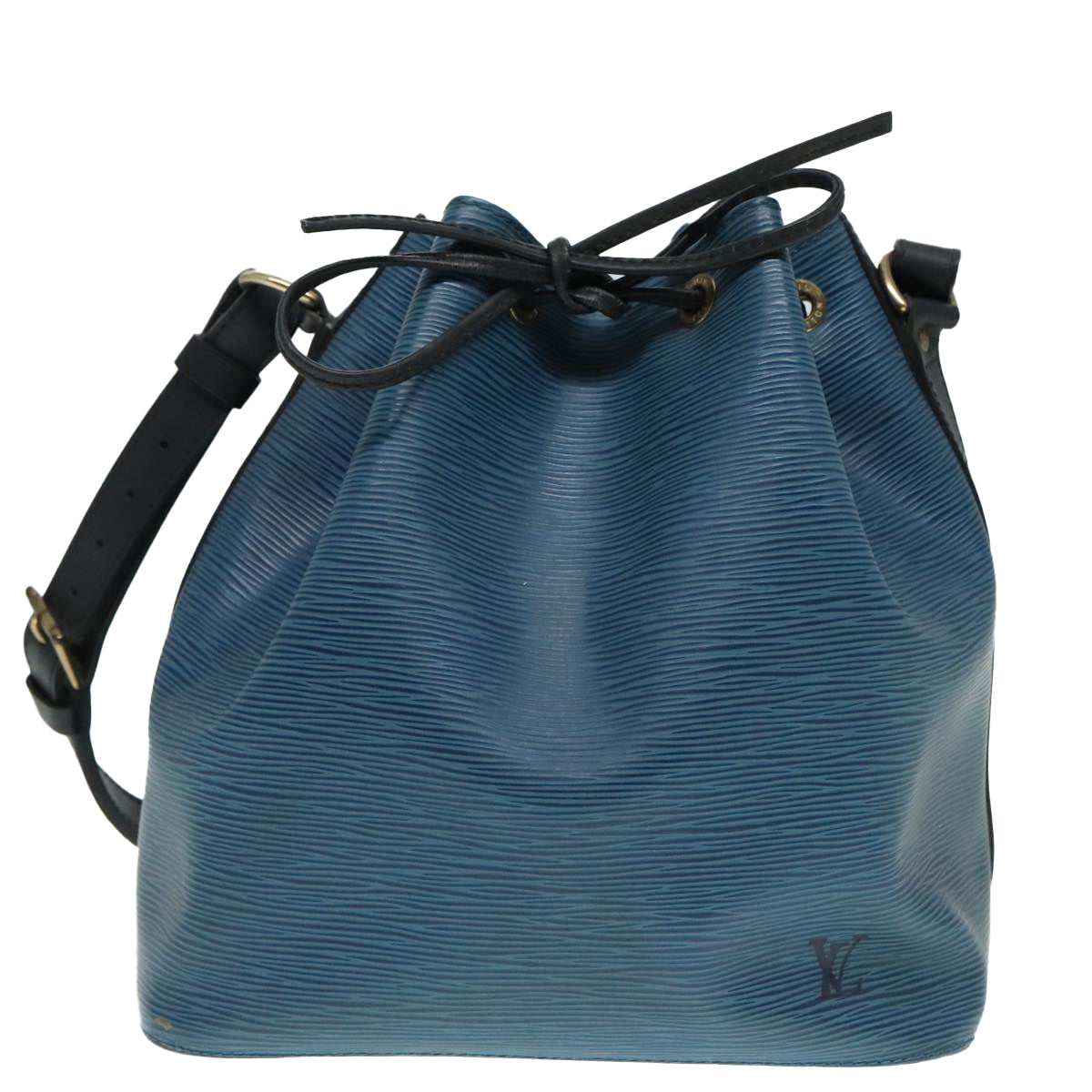 LOUIS VUITTON Epi Petit Noe Shoulder Bag Bicolor Black Blue M44152 Auth 90141