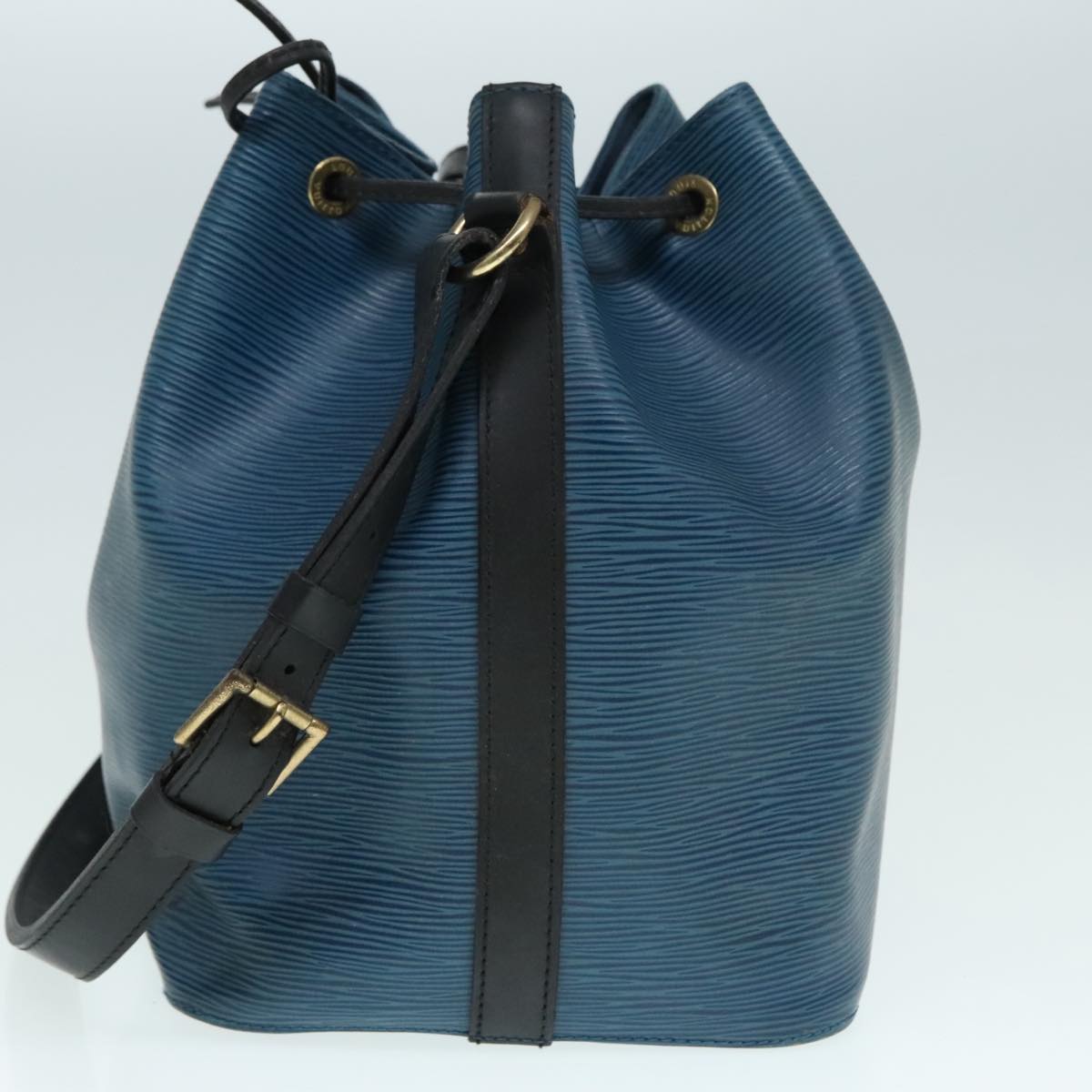 LOUIS VUITTON Epi Petit Noe Shoulder Bag Bicolor Black Blue M44152 Auth 90141