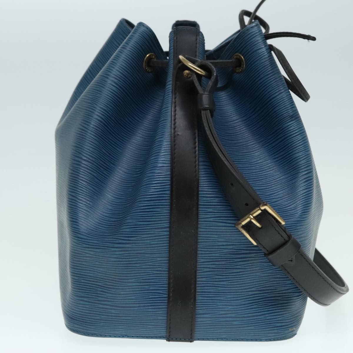 LOUIS VUITTON Epi Petit Noe Shoulder Bag Bicolor Black Blue M44152 Auth 90141