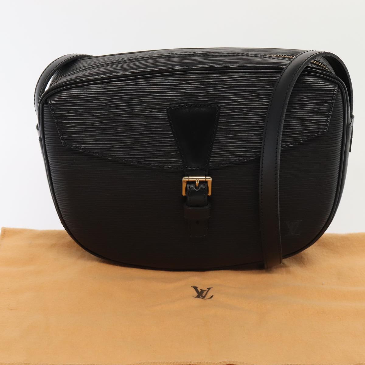 LOUIS VUITTON Epi Jeune Fille MM Shoulder Bag Black M52152 LV Auth 90147