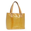 LOUIS VUITTON Monogram Vernis Houston Hand Bag Beige M91004 LV Auth 90153-1