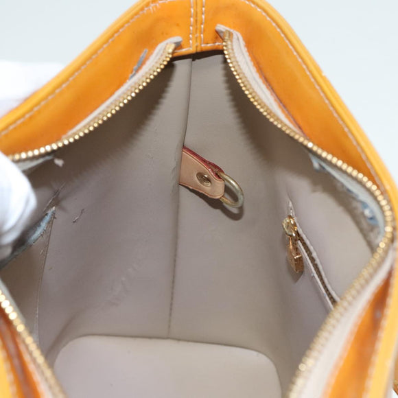 LOUIS VUITTON Monogram Vernis Houston Hand Bag Beige M91004 LV Auth 90153