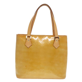 LOUIS VUITTON Monogram Vernis Houston Hand Bag Beige M91004 LV Auth 90153 - 0