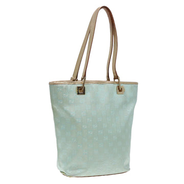 GUCCI GG Canvas Tote Bag Light Blue Gold 002 1099 Auth 90172