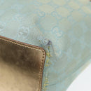 GUCCI GG Canvas Tote Bag Light Blue Gold 002 1099 Auth 90172-9