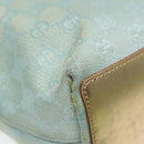 GUCCI GG Canvas Tote Bag Light Blue Gold 002 1099 Auth 90172-13