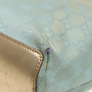 GUCCI GG Canvas Tote Bag Light Blue Gold 002 1099 Auth 90172-14