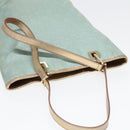 GUCCI GG Canvas Tote Bag Light Blue Gold 002 1099 Auth 90172-6