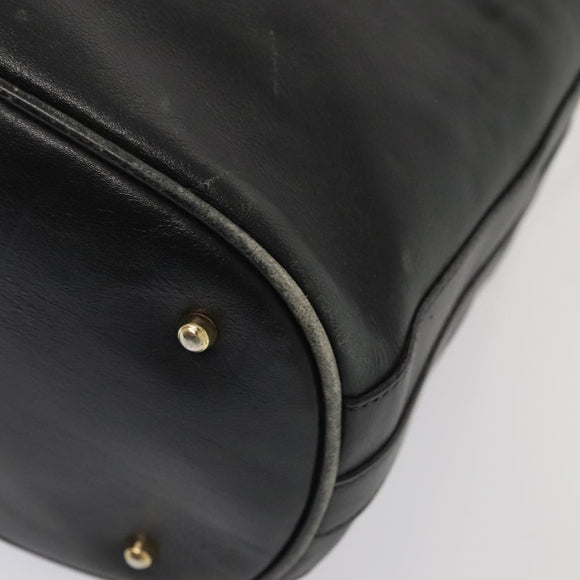 GUCCI Bamboo Shoulder Bag Leather 2way Black Gold 001 2865 1657 Auth 90187