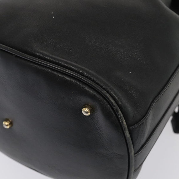 GUCCI Bamboo Shoulder Bag Leather 2way Black Gold 001 2865 1657 Auth 90187
