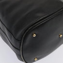 GUCCI Bamboo Shoulder Bag Leather 2way Black Gold 001 2865 1657 Auth 90187-17