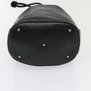 GUCCI Bamboo Shoulder Bag Leather 2way Black Gold 001 2865 1657 Auth 90187-5