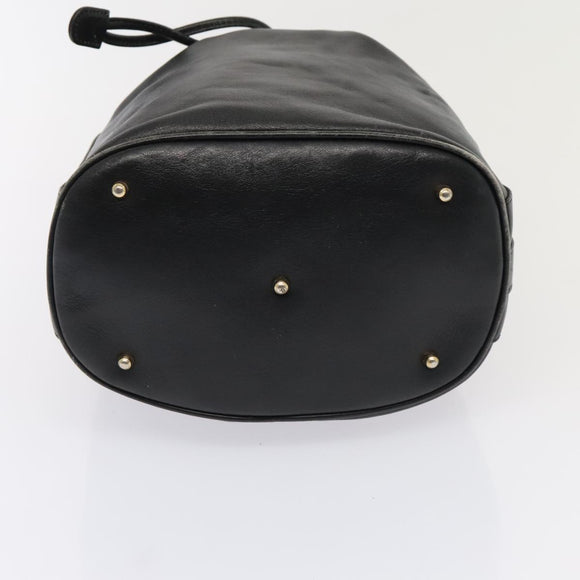 GUCCI Bamboo Shoulder Bag Leather 2way Black Gold 001 2865 1657 Auth 90187