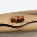 GUCCI Bamboo Hand Bag Leather 2way Beige Gold 000 33 0240 Auth 90195-18