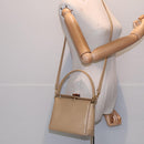 GUCCI Bamboo Hand Bag Leather 2way Beige Gold 000 33 0240 Auth 90195-28