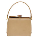 GUCCI Bamboo Hand Bag Leather 2way Beige Gold 000 33 0240 Auth 90195-13