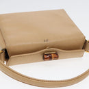 GUCCI Bamboo Hand Bag Leather 2way Beige Gold 000 33 0240 Auth 90195-6