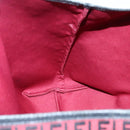 FENDI Zucchino Canvas Tote Bag Red Black Silver Auth 90199-20