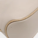 CELINE Horse Carriage Shoulder Bag Leather Beige Gold Auth 90216-11