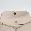 CELINE Horse Carriage Shoulder Bag Leather Beige Gold Auth 90216-15
