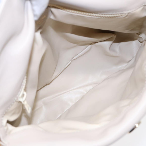 CELINE Horse Carriage Shoulder Bag Leather Beige Gold Auth 90216