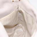 CELINE Horse Carriage Shoulder Bag Leather Beige Gold Auth 90216-18