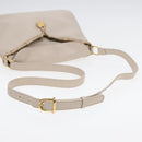CELINE Horse Carriage Shoulder Bag Leather Beige Gold Auth 90216-7