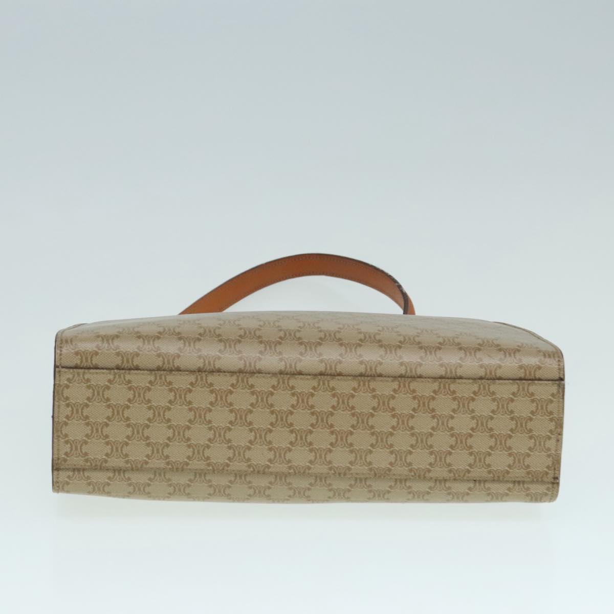 CELINE Macadam Canvas Hand Bag Beige Gold Auth 90219