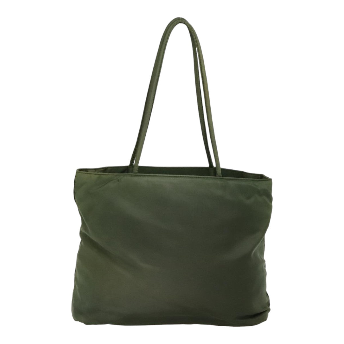 PRADA Tote Bag Nylon Green Silver Auth 90225 - 0