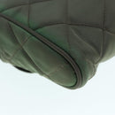 PRADA Chain Quilted Shoulder Bag Nylon Khaki Gold Auth 90227-17