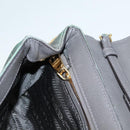 PRADA Chain Quilted Shoulder Bag Nylon Khaki Gold Auth 90227-22