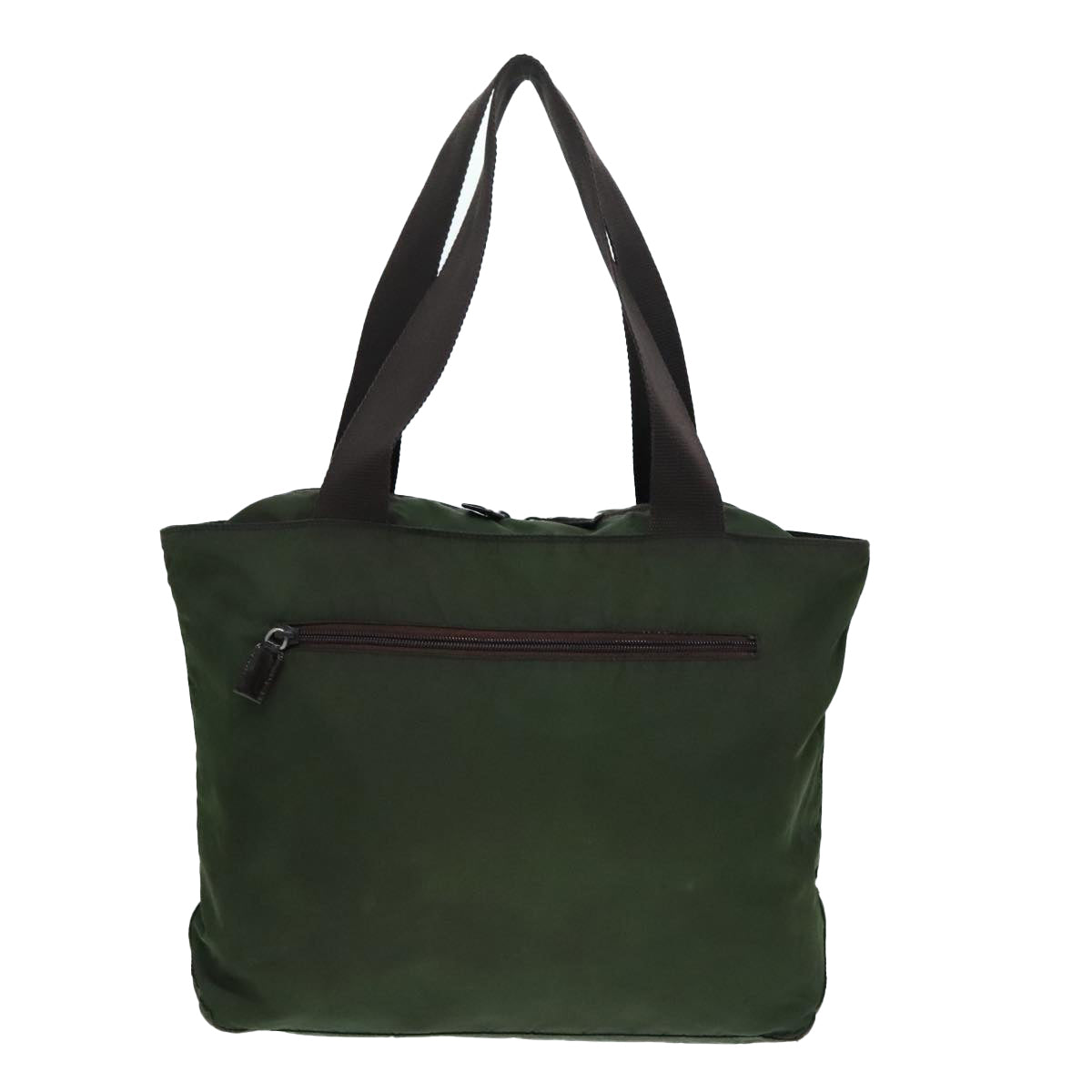 PRADA Tote Bag Nylon Green Silver Auth 90229 - 0