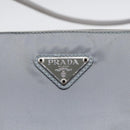 PRADA Tote Bag Nylon Light Blue Silver Auth 90235-17