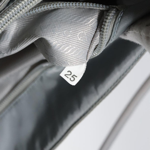 PRADA Tote Bag Nylon Light Blue Silver Auth 90235