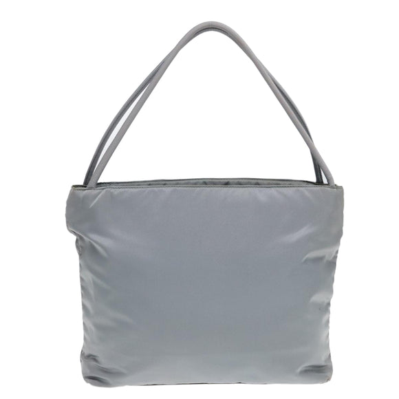 PRADA Tote Bag Nylon Light Blue Silver Auth 90235