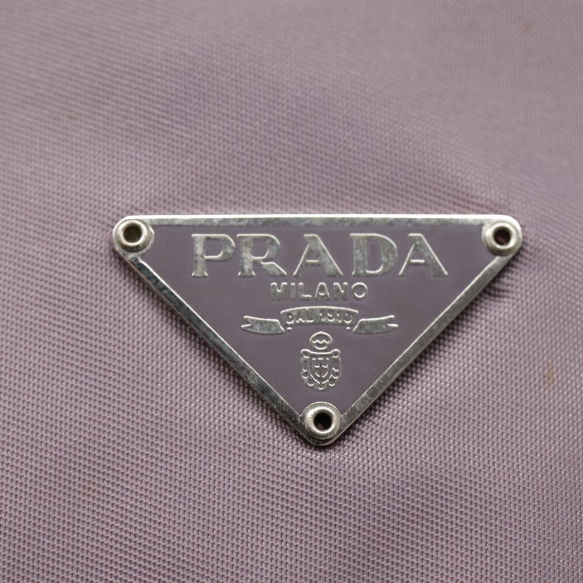 PRADA Pouch Nylon Purple Silver Auth 90239