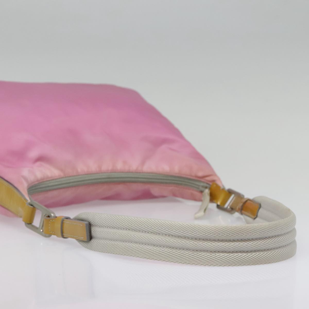 PRADA Shoulder Bag Nylon Pink Silver Auth 90242