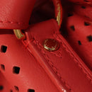 LOUIS VUITTON Leather Perfo Noe Shoulder Bag Red M94074 LV Auth 90244-9