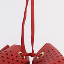 LOUIS VUITTON Leather Perfo Noe Shoulder Bag Red M94074 LV Auth 90244-10