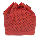 LOUIS VUITTON Leather Perfo Noe Shoulder Bag Red M94074 LV Auth 90244-13