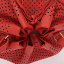 LOUIS VUITTON Leather Perfo Noe Shoulder Bag Red M94074 LV Auth 90244-6