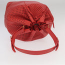 LOUIS VUITTON Leather Perfo Noe Shoulder Bag Red M94074 LV Auth 90244-7