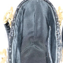 Salvatore Ferragamo Gancini Handtas Wicker Zwart Goud Auth 90245AM-19