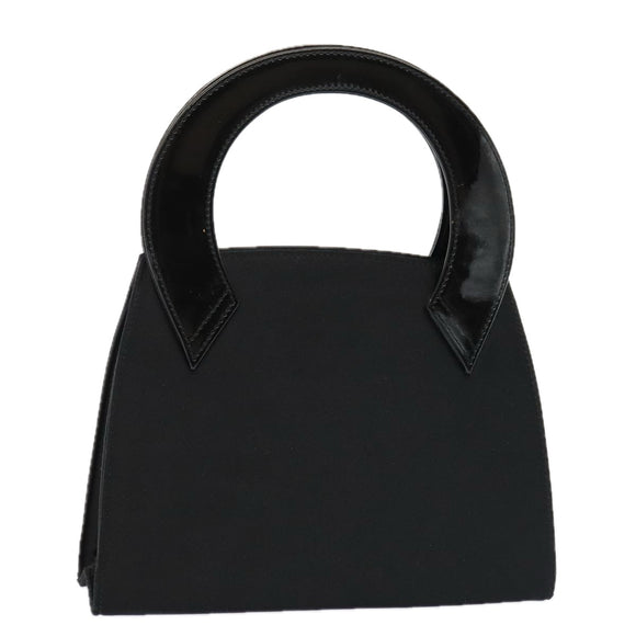 Salvatore Ferragamo Handtasche Satin Schwarz Gold Orig 90246