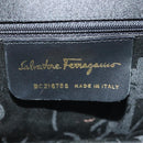 Salvatore Ferragamo Handtasche Satin Schwarz Gold Orig 90246-12