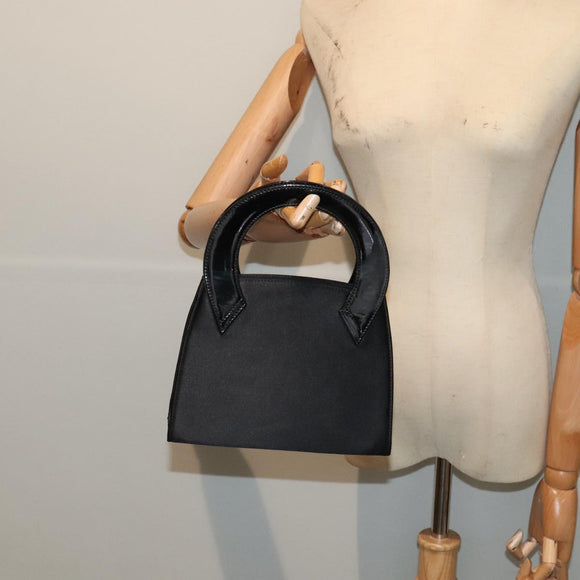 Salvatore Ferragamo Handtasche Satin Schwarz Gold Orig 90246