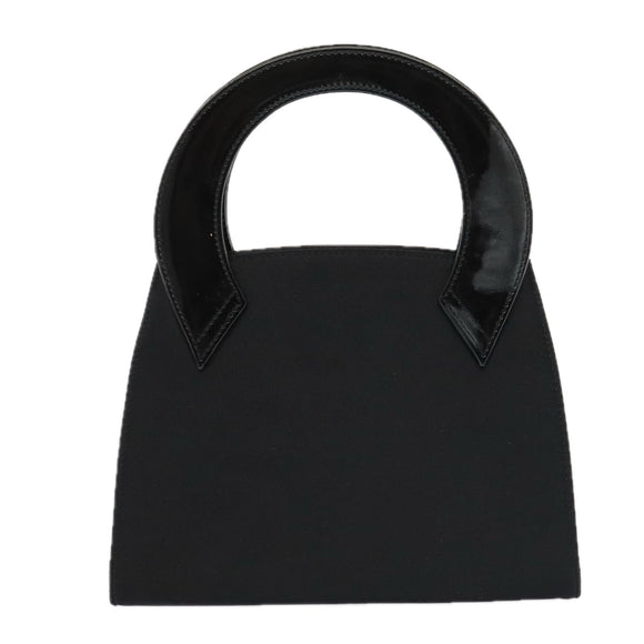 Salvatore Ferragamo Handtasche Satin Schwarz Gold Orig 90246