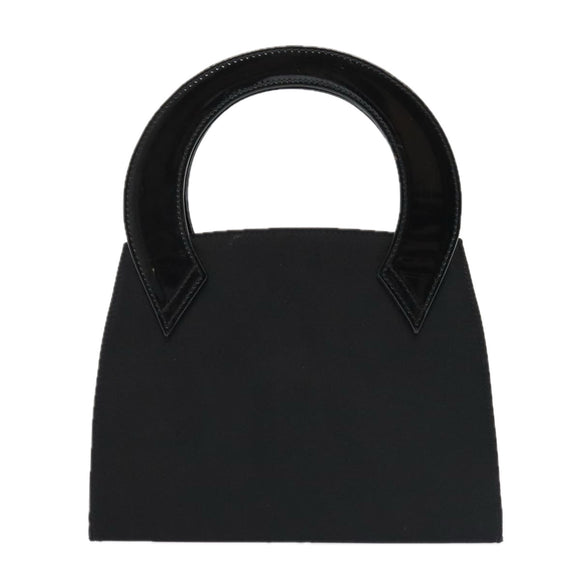 Salvatore Ferragamo Handtasche Satin Schwarz Gold Orig 90246