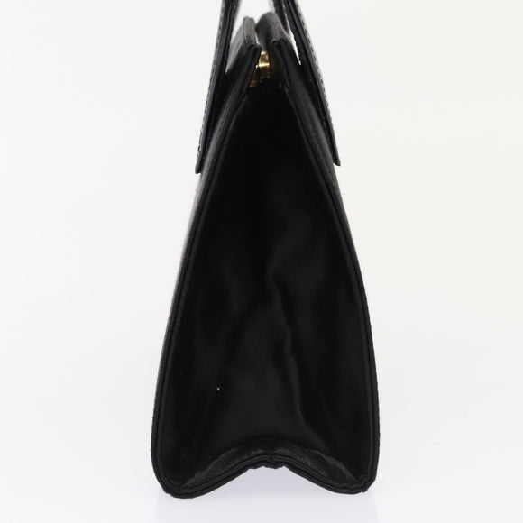 Salvatore Ferragamo Handtasche Satin Schwarz Gold Orig 90246